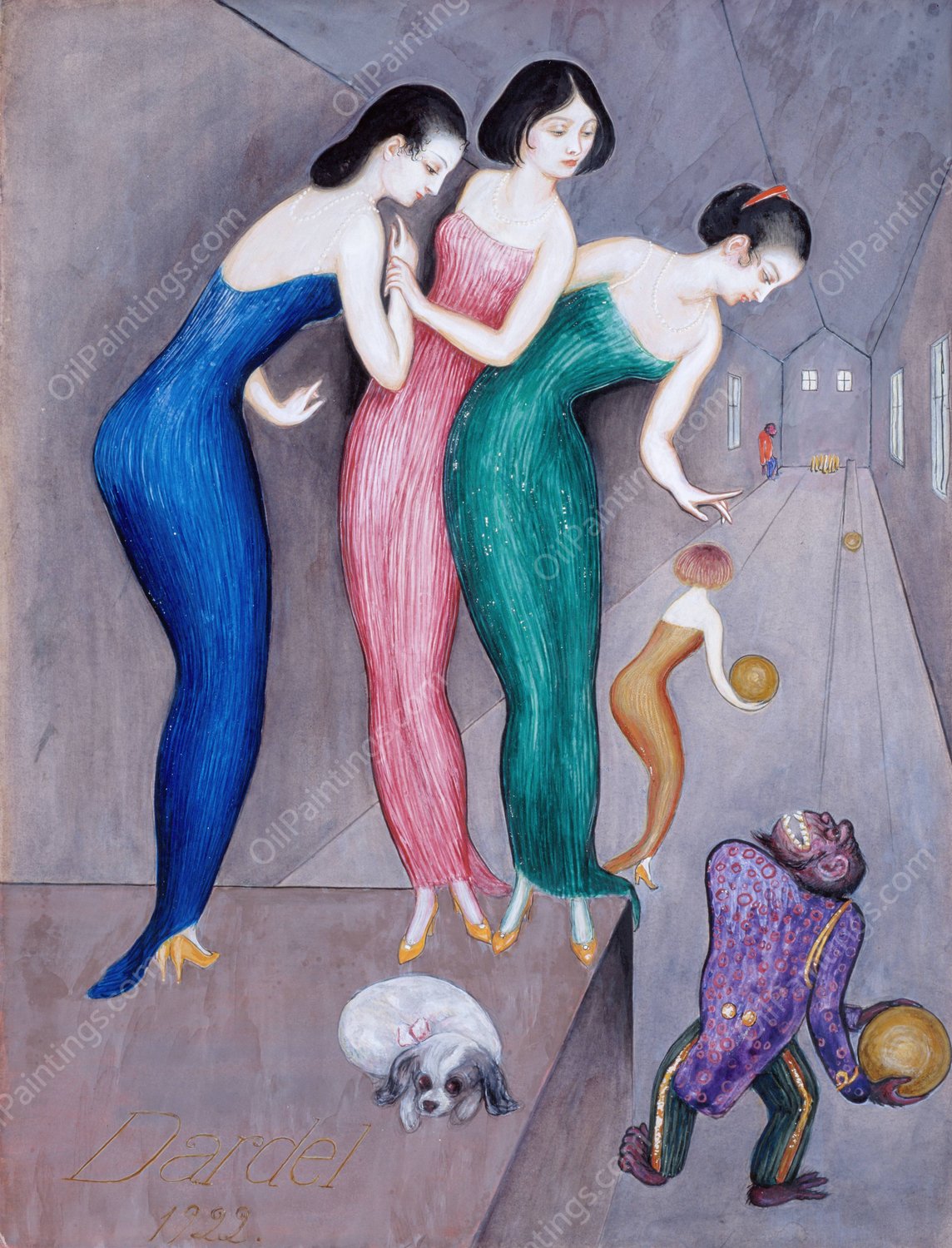Dreams and Fantasies no.1  by Nils Dardel - Hand-Painted Oil Painting Reproduction