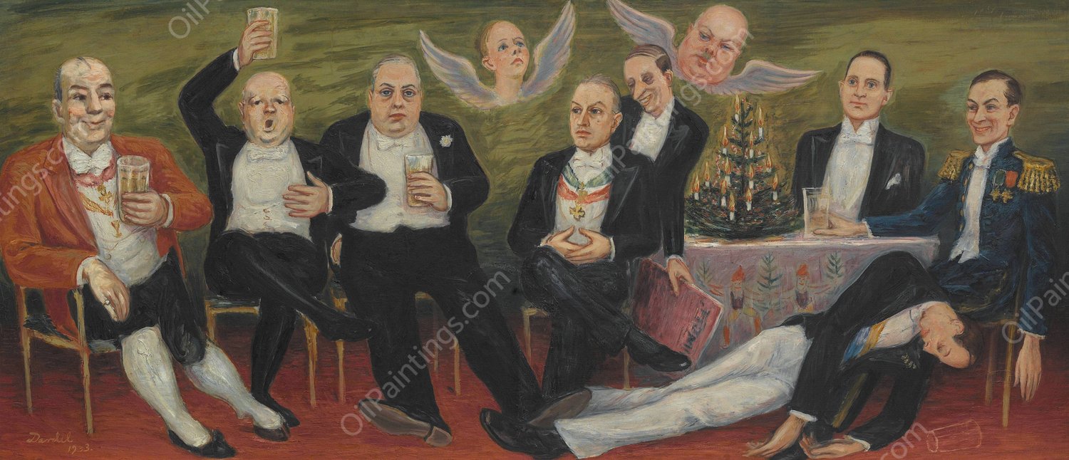 Lilla Julaftonsklubben  by Nils Dardel - Hand-Painted Oil Painting Reproduction