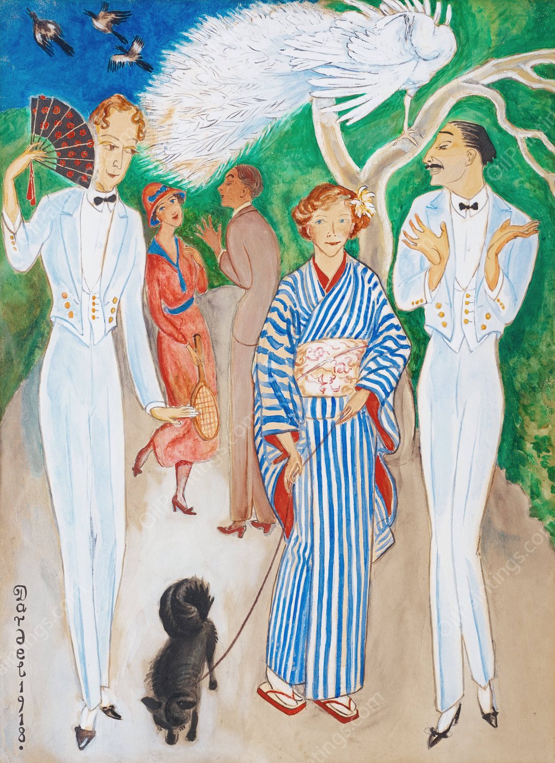 Pafaglar  by Nils Dardel - Hand-Painted Oil Painting Reproduction