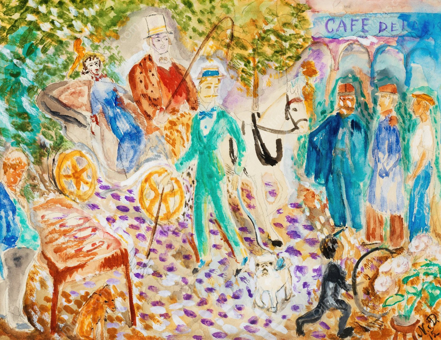Parisergata  by Nils Dardel - Hand-Painted Oil Painting Reproduction
