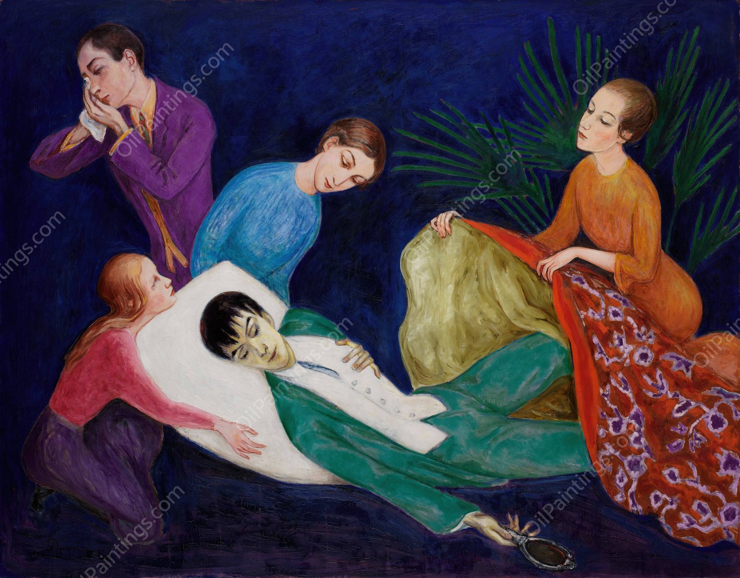 The Dying Dandy  by Nils Dardel - Hand-Painted Oil Painting Reproduction