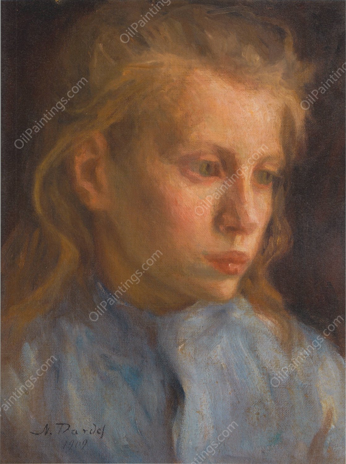 Torparflicka  by Nils Dardel - Hand-Painted Oil Painting Reproduction