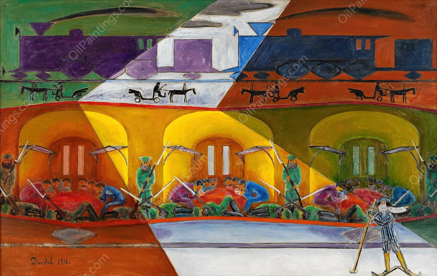 Transsibiriska expressen  by Nils Dardel - Hand-Painted Oil Painting Reproduction