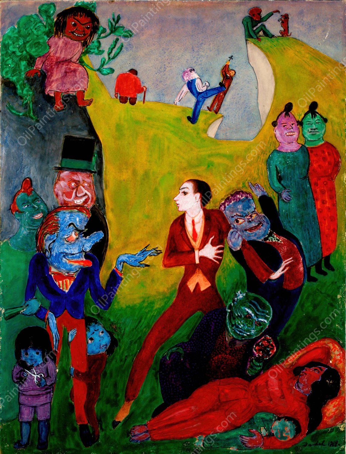 Utan pardon  by Nils Dardel - Hand-Painted Oil Painting Reproduction