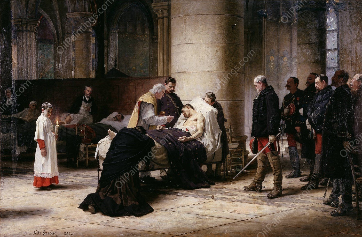 Death of a Hero  by Nils Forsberg - Hand-Painted Oil Painting Reproduction