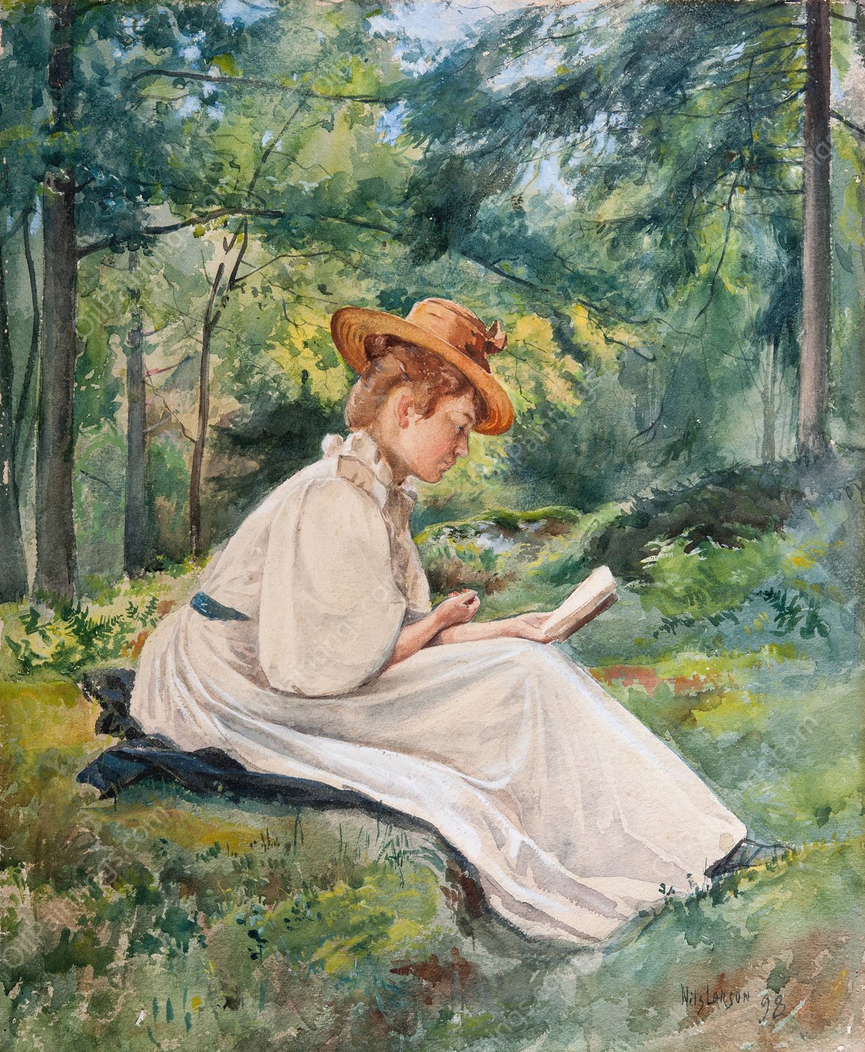 Mjolkerodsskogen  by Nils Larsson - Hand-Painted Oil Painting Reproduction