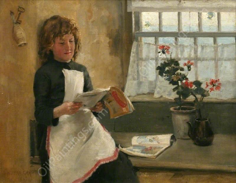 In a Cottage by the Sea by Norman Garstin - Hand-Painted Oil Painting Reproduction