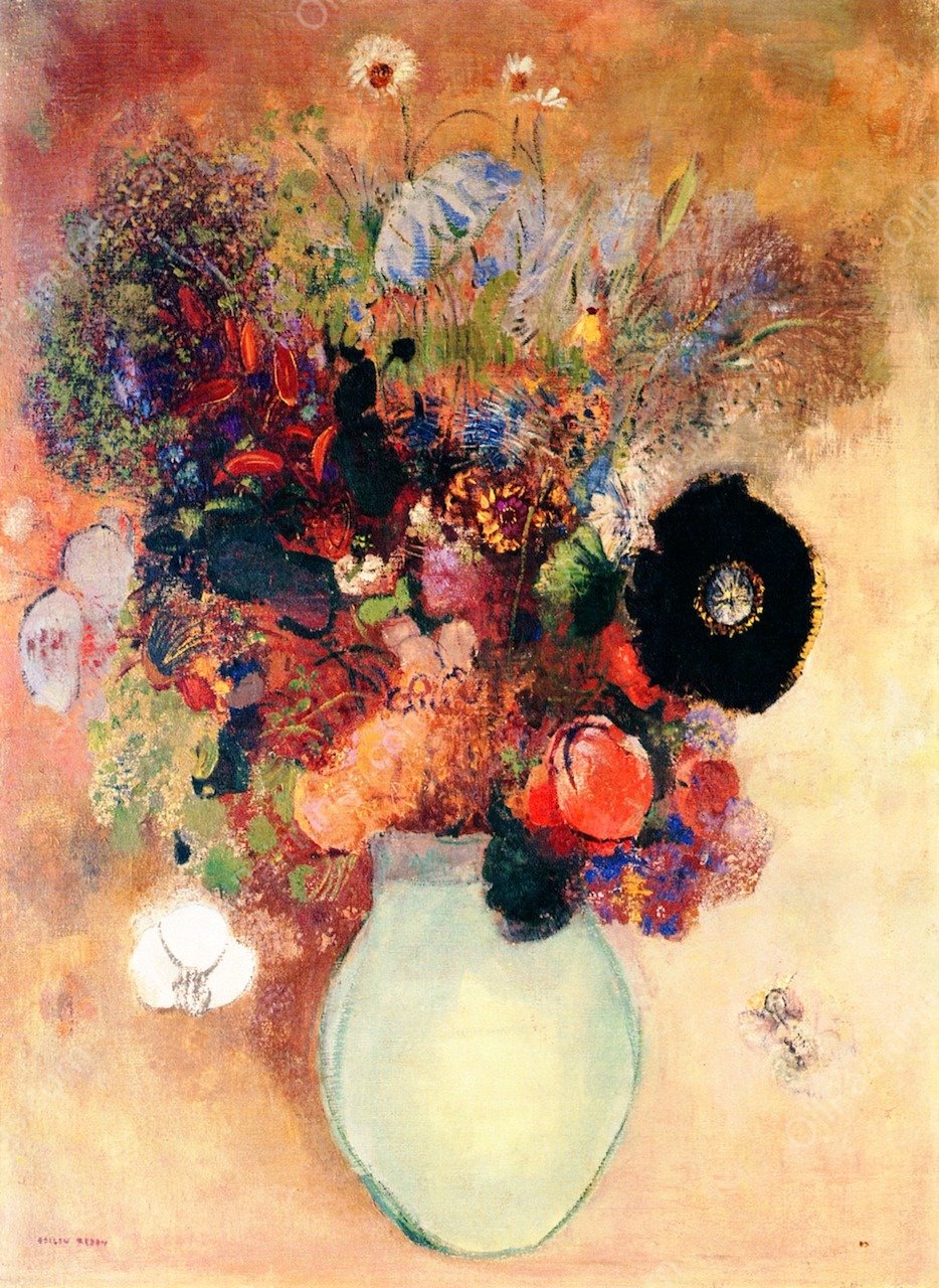 Black Poppy by Odilon Redon - Hand-Painted Oil Painting Reproduction