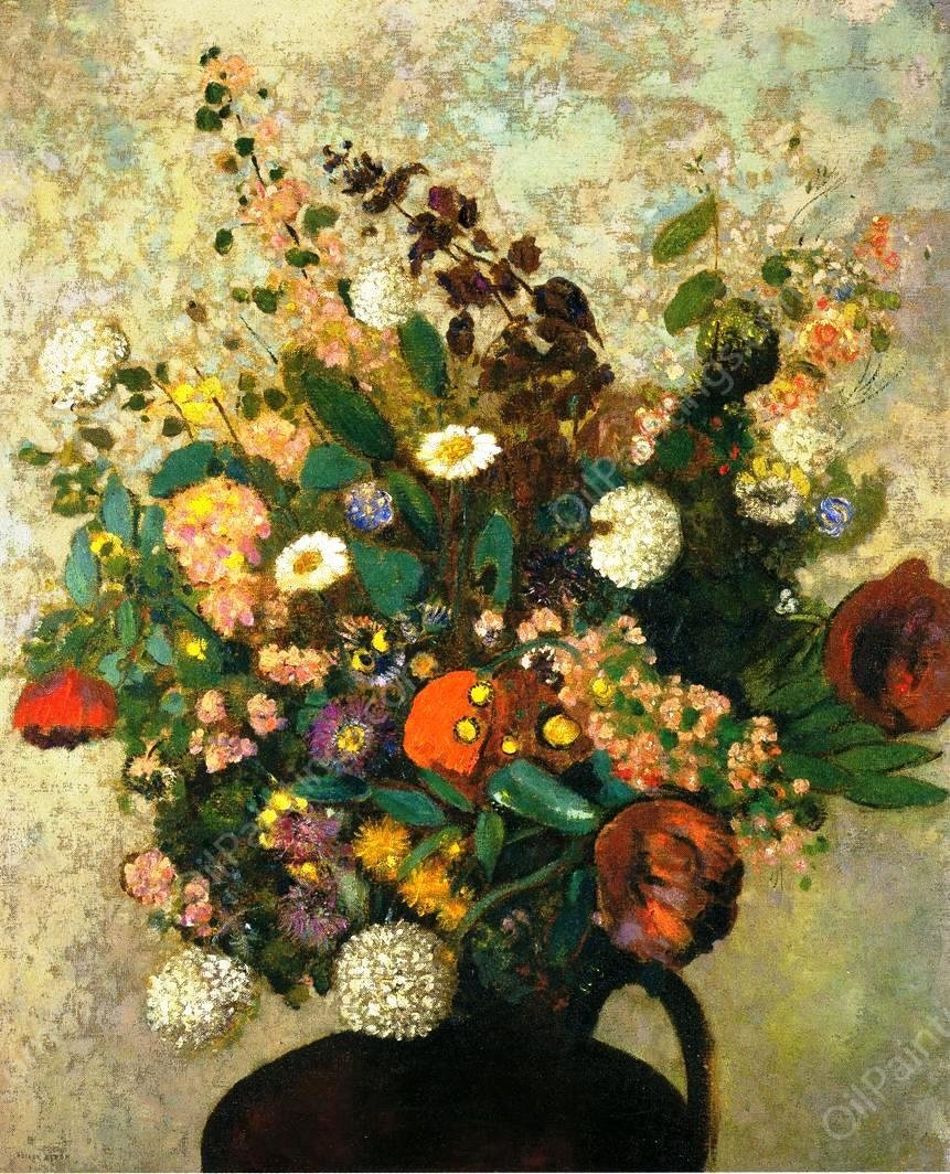Bouquet of Flowers by Odilon Redon - Hand-Painted Oil Painting Reproduction