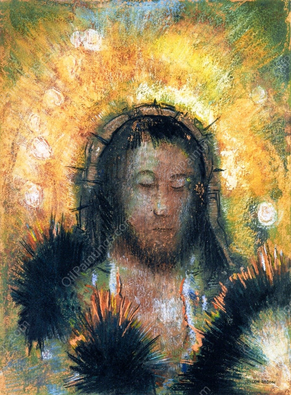 Christ's Head by Odilon Redon - Hand-Painted Oil Painting Reproduction