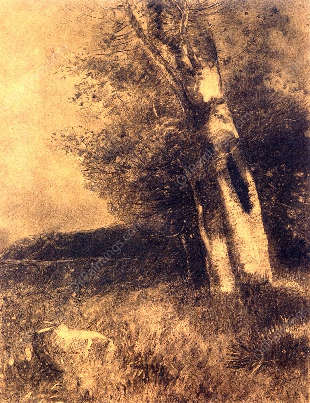 Landscape by Odilon Redon - Hand-Painted Oil Painting Reproduction