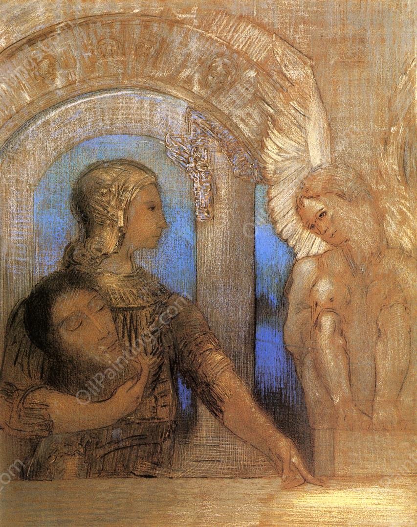 Mystical Knight by Odilon Redon - Hand-Painted Oil Painting Reproduction