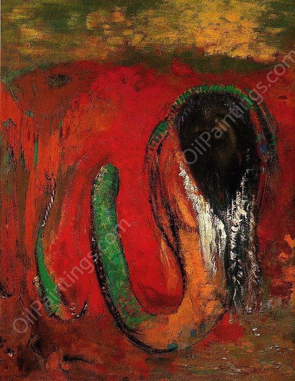 Onnes also known as Christ and the Serpent by Odilon Redon - Hand-Painted Oil Painting Reproduction