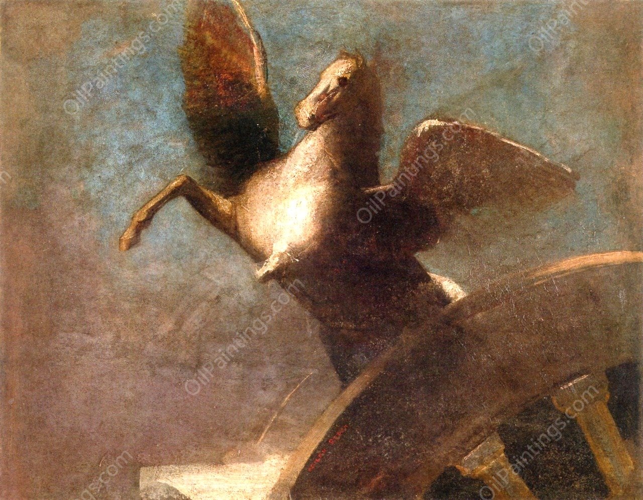 Pegasus III by Odilon Redon - Hand-Painted Oil Painting Reproduction