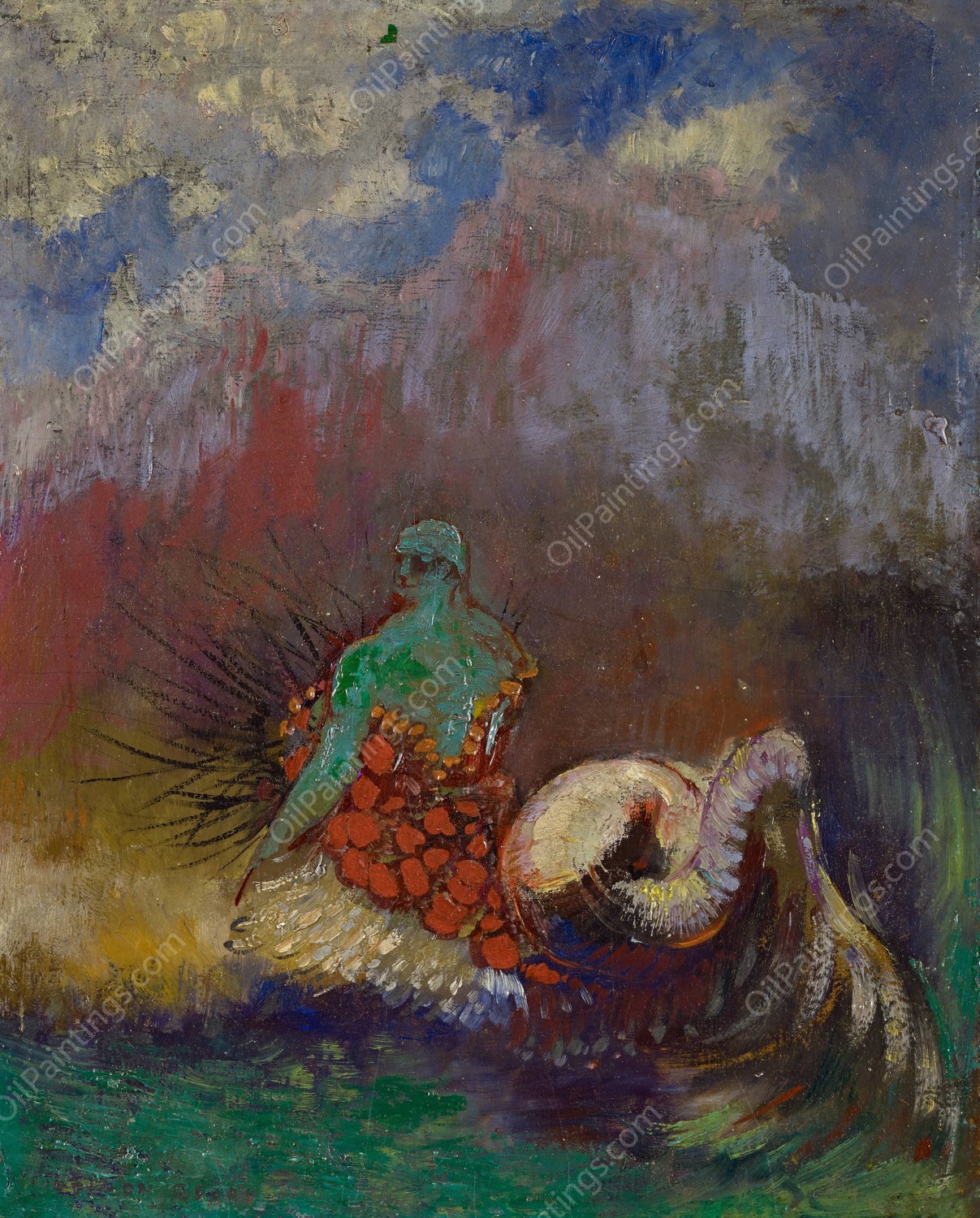 Siren  by Odilon Redon - Hand-Painted Oil Painting Reproduction