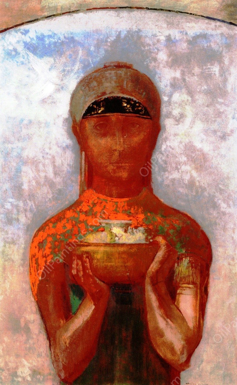 The Cup of Mystery by Odilon Redon - Hand-Painted Oil Painting Reproduction