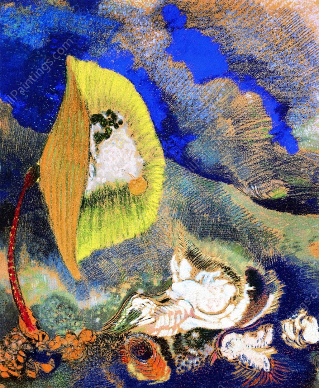 Underwater Vision also known as Underwater Landscape by Odilon Redon - Hand-Painted Oil Painting Reproduction