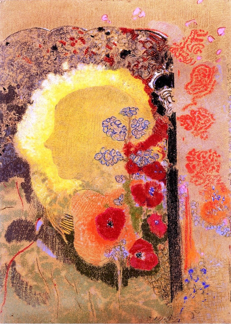 Visionary Head by Odilon Redon - Hand-Painted Oil Painting Reproduction
