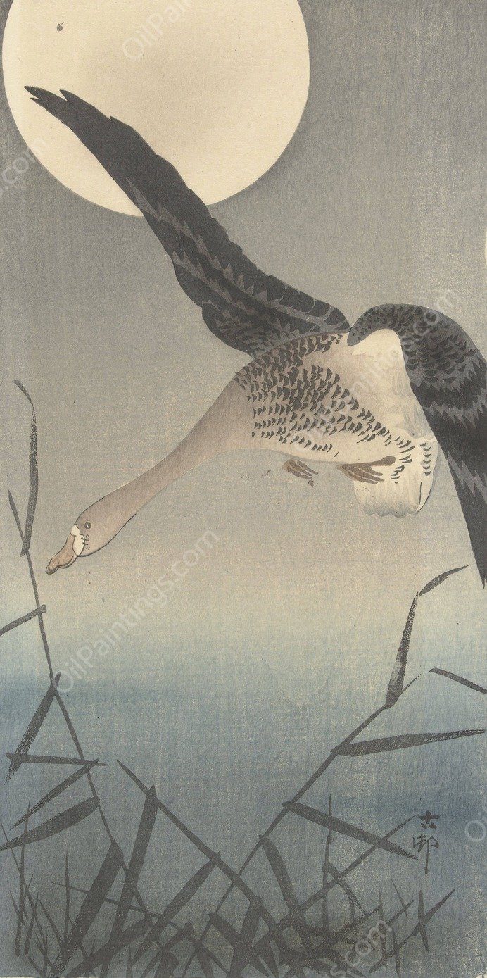 Goose  by Ohara Koson - Hand-Painted Oil Painting Reproduction