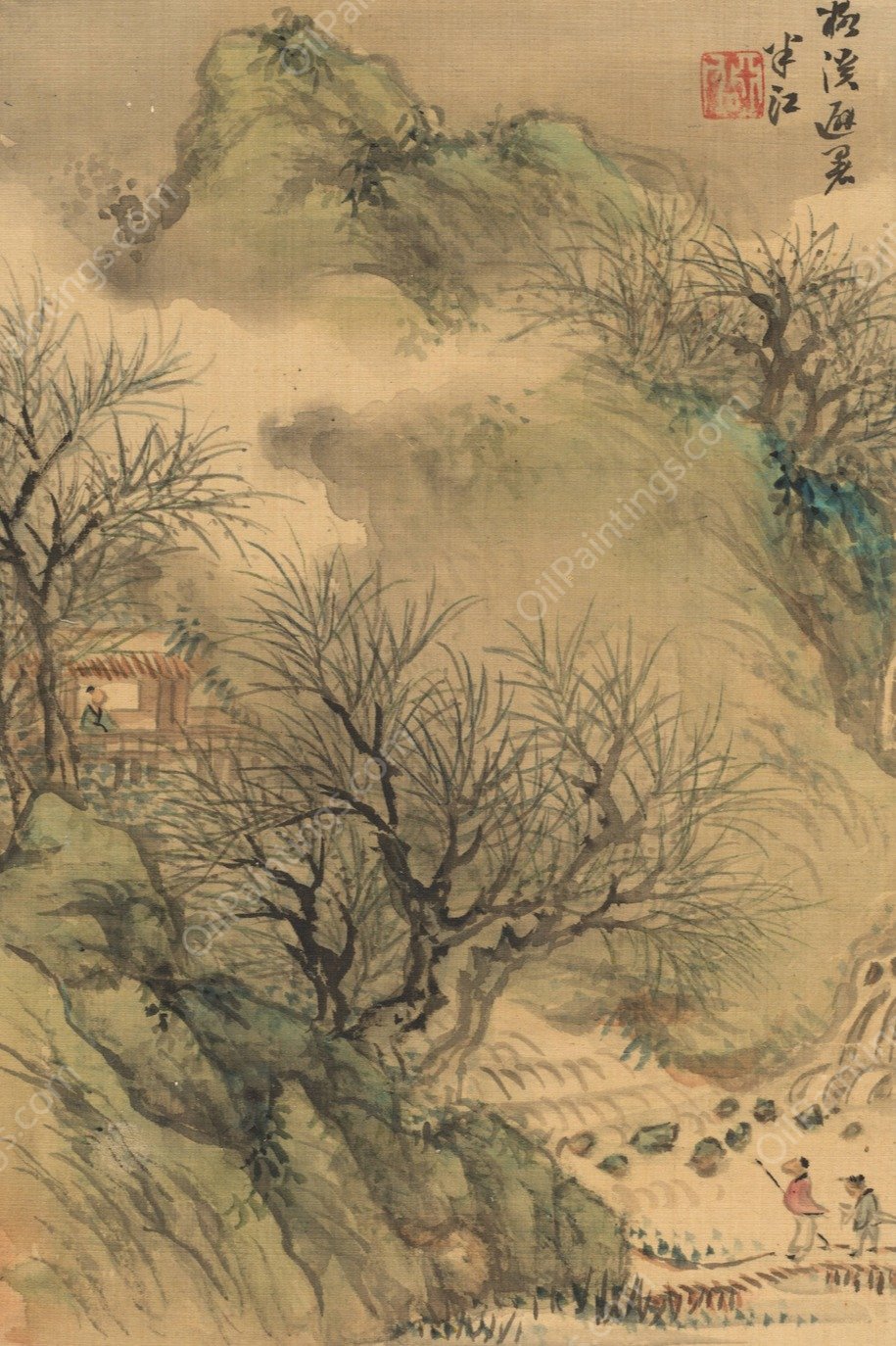 Summer Retreat  by Okada Hanko - Hand-Painted Oil Painting Reproduction