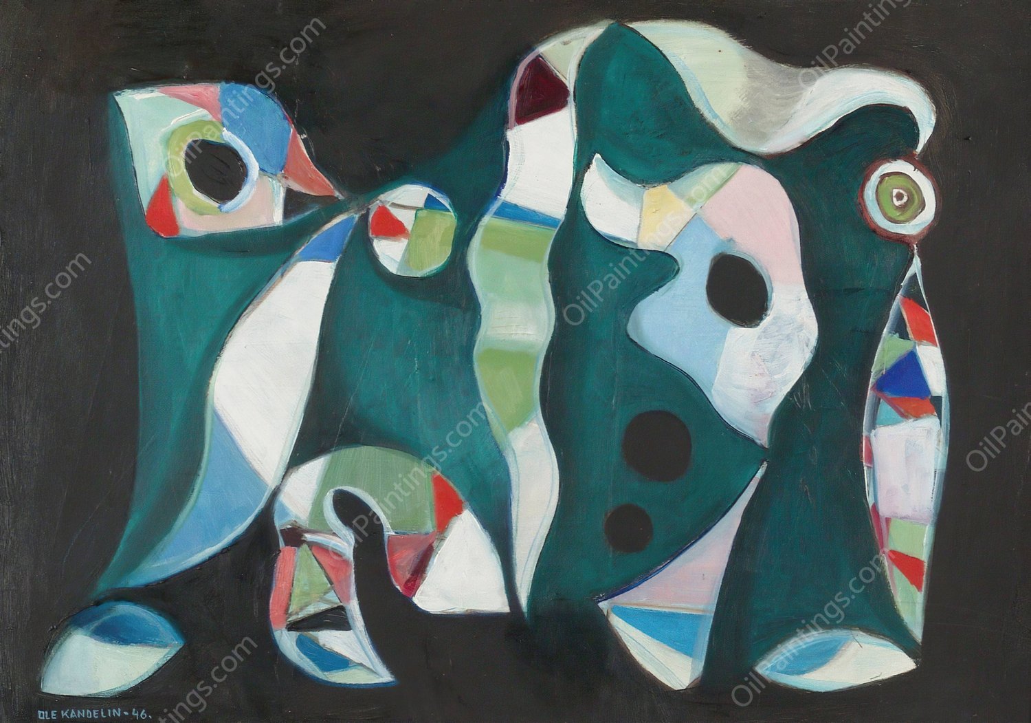 Composition  by Ole Kandelin - Hand-Painted Oil Painting Reproduction