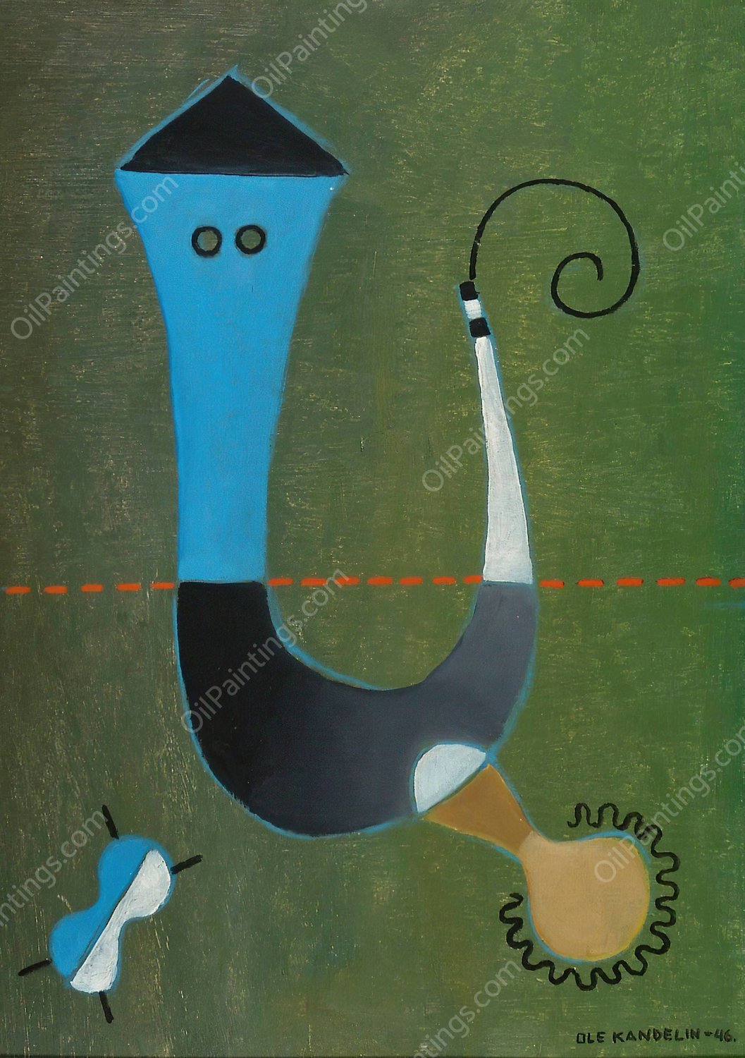 Composition  by Ole Kandelin - Hand-Painted Oil Painting Reproduction