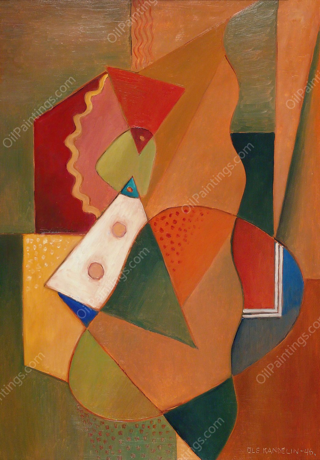 Composition  by Ole Kandelin - Hand-Painted Oil Painting Reproduction