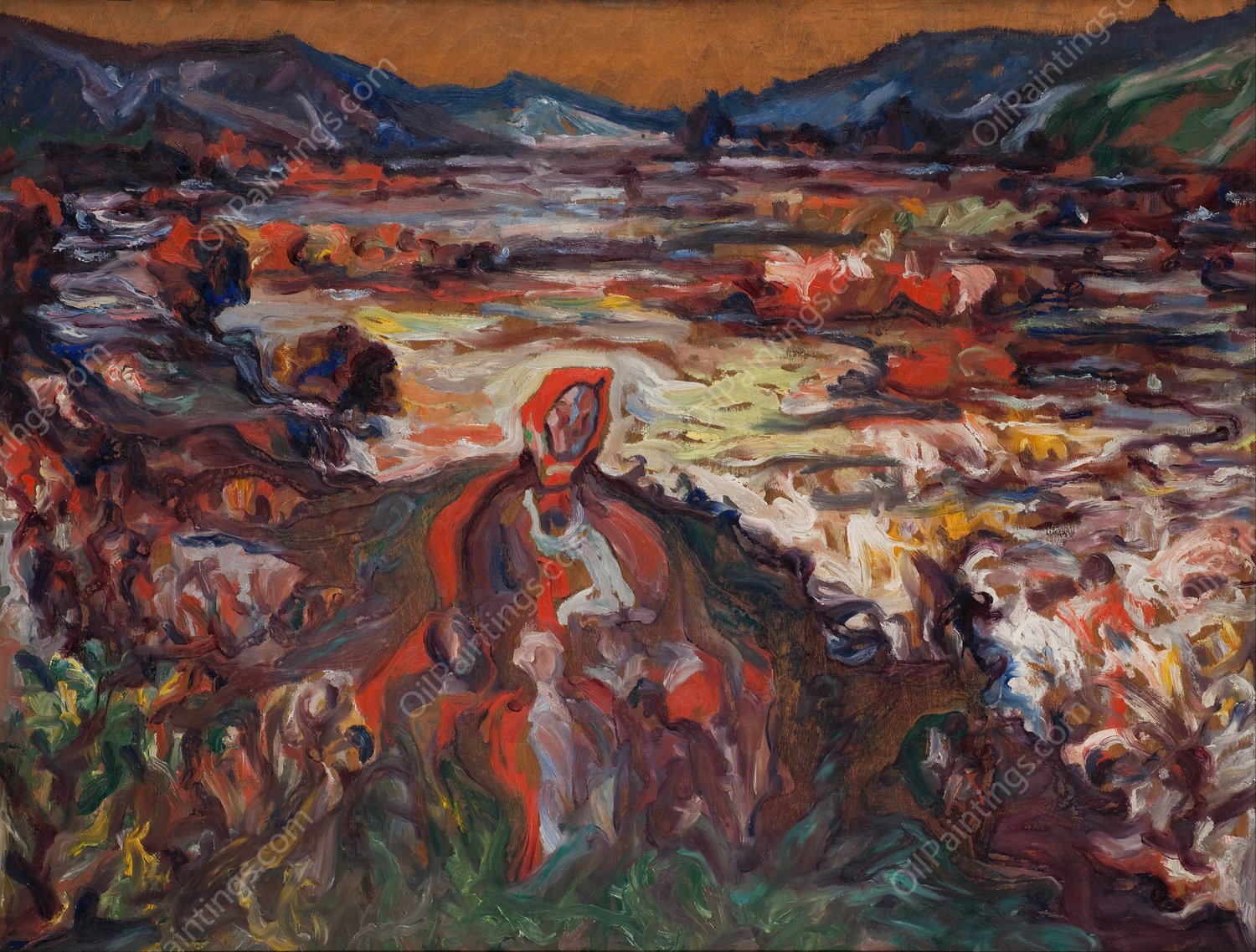 Powodz  by Oleks Nowakiwski - Hand-Painted Oil Painting Reproduction