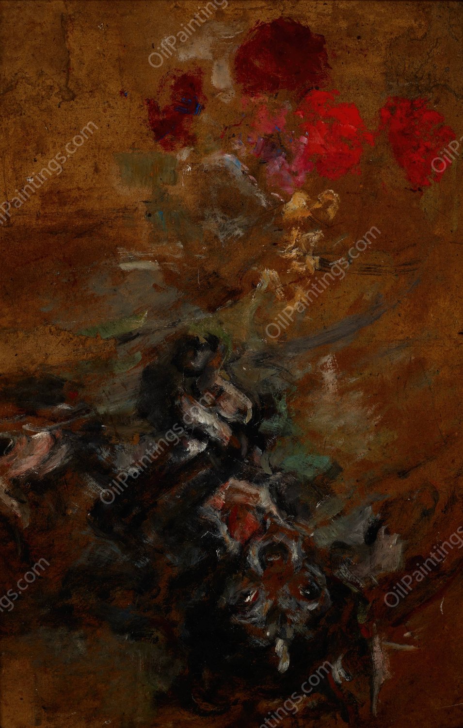 Artist's Doggy Qui-Qui  by Olga Boznanska - Hand-Painted Oil Painting Reproduction