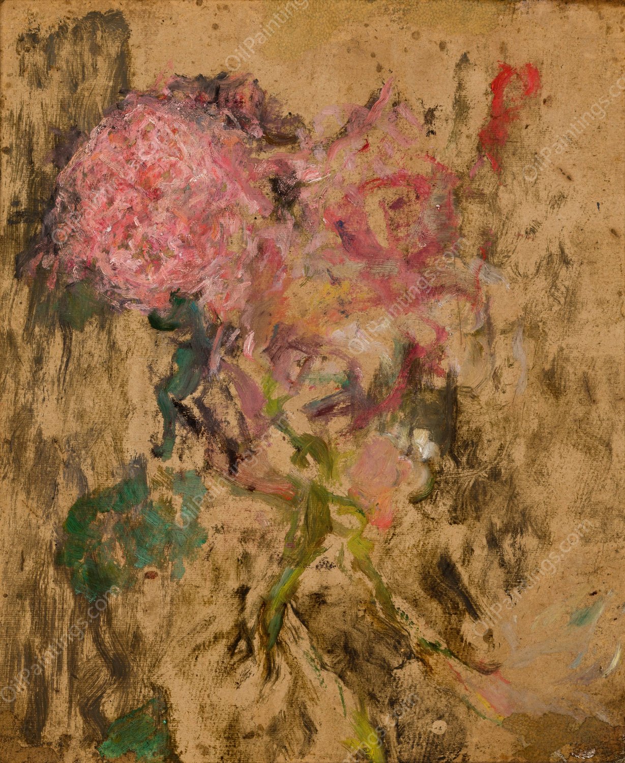 Flowers  by Olga Boznanska - Hand-Painted Oil Painting Reproduction