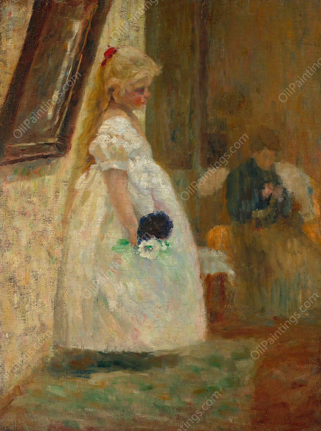 Granny's name day  by Olga Boznanska - Hand-Painted Oil Painting Reproduction