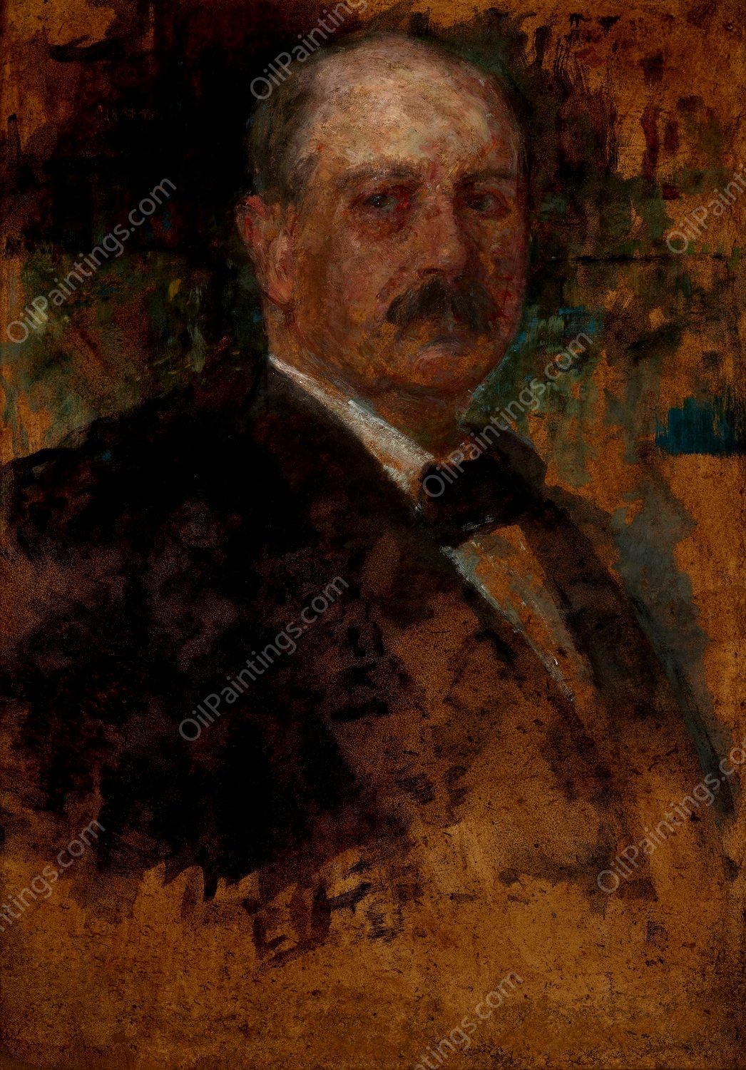 Portrait of an American  by Olga Boznanska - Hand-Painted Oil Painting Reproduction