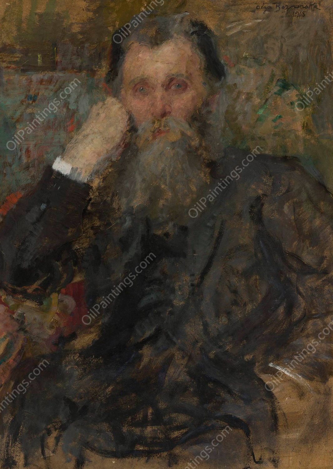 Portrait of Dergint  by Olga Boznanska - Hand-Painted Oil Painting Reproduction