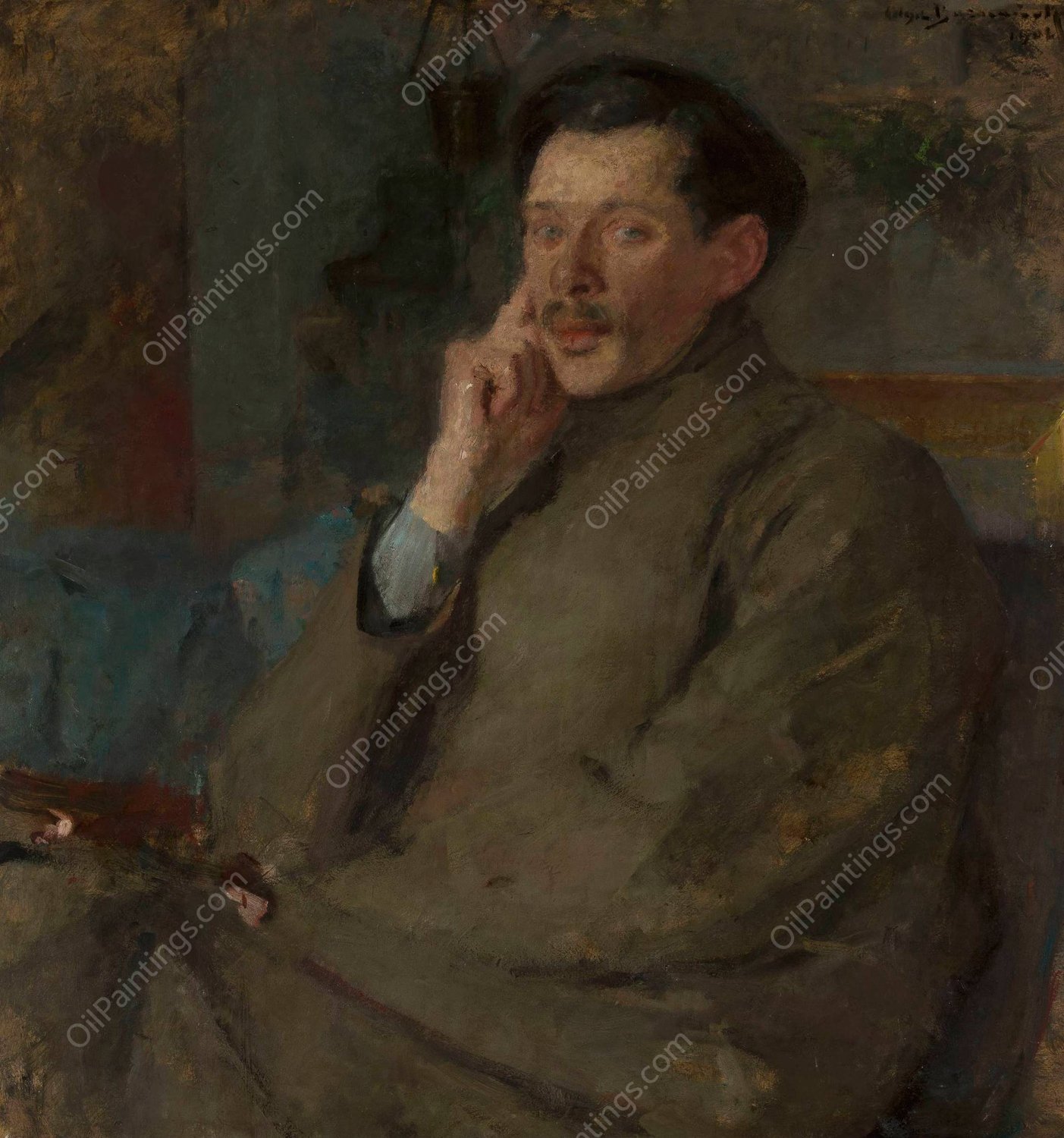 Portrait of Franciszek Maczynski  by Olga Boznanska - Hand-Painted Oil Painting Reproduction