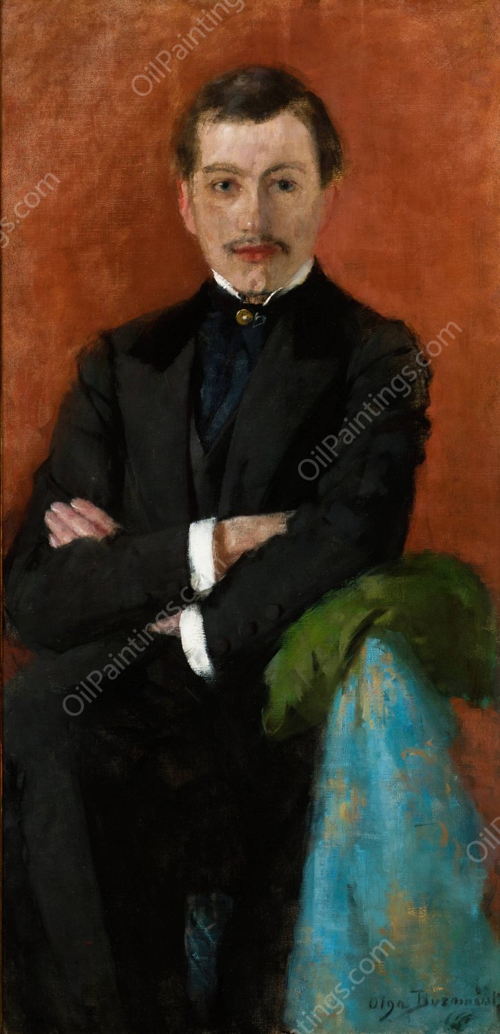 Portrait of Jozef Czajkowski  by Olga Boznanska - Hand-Painted Oil Painting Reproduction