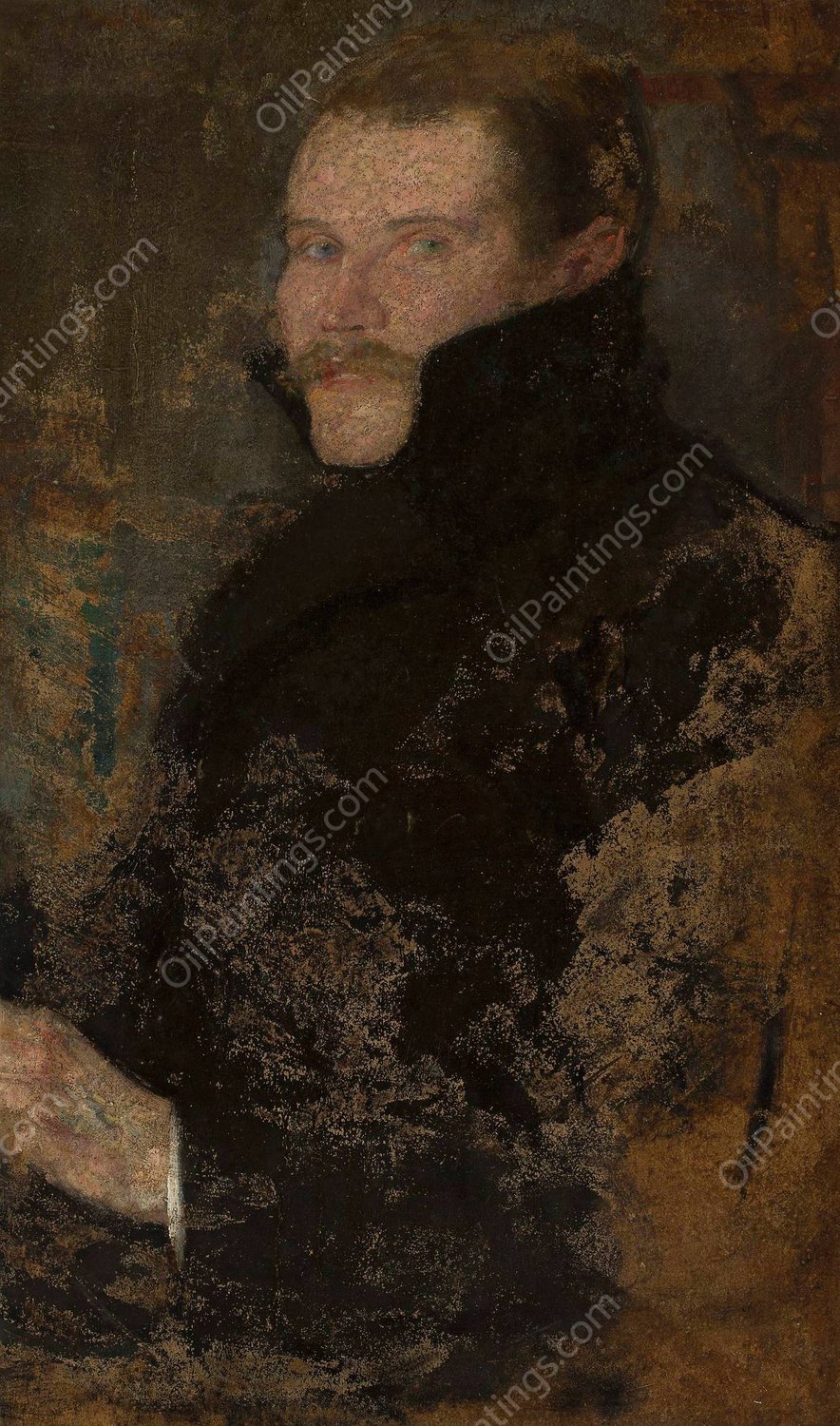 Portrait of Kazimierz Wize  by Olga Boznanska - Hand-Painted Oil Painting Reproduction