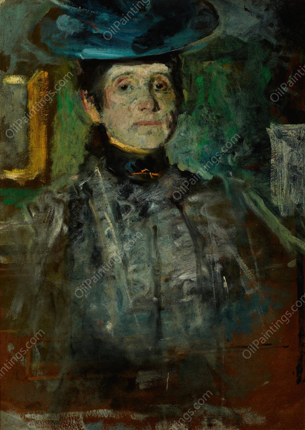 Self-Portrait  by Olga Boznanska - Hand-Painted Oil Painting Reproduction