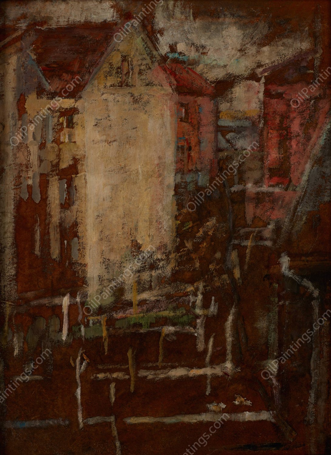 Sketch of a Landscape  by Olga Boznanska - Hand-Painted Oil Painting Reproduction