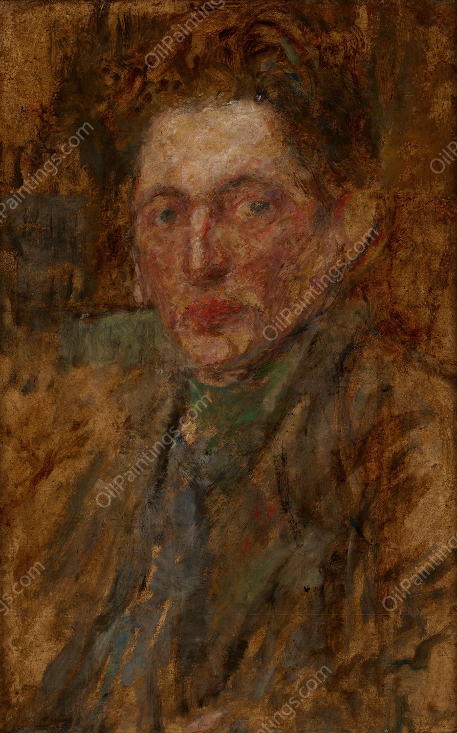 Study of a Male Figure  by Olga Boznanska - Hand-Painted Oil Painting Reproduction