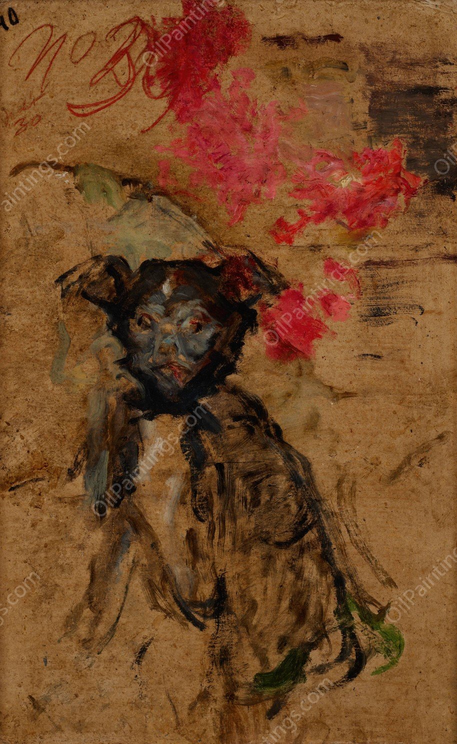 Study of the Artist's Dog  by Olga Boznanska - Hand-Painted Oil Painting Reproduction