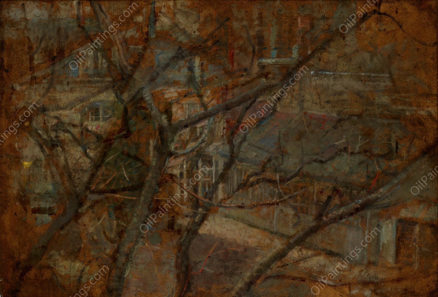 View from the Studio's Window  by Olga Boznanska - Hand-Painted Oil Painting Reproduction