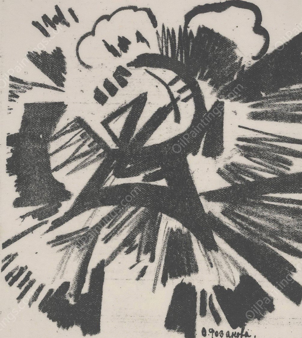 Illustration from 'Explodity' by Olga Vladimirovna Rozanova - Hand-Painted Oil Painting Reproduction