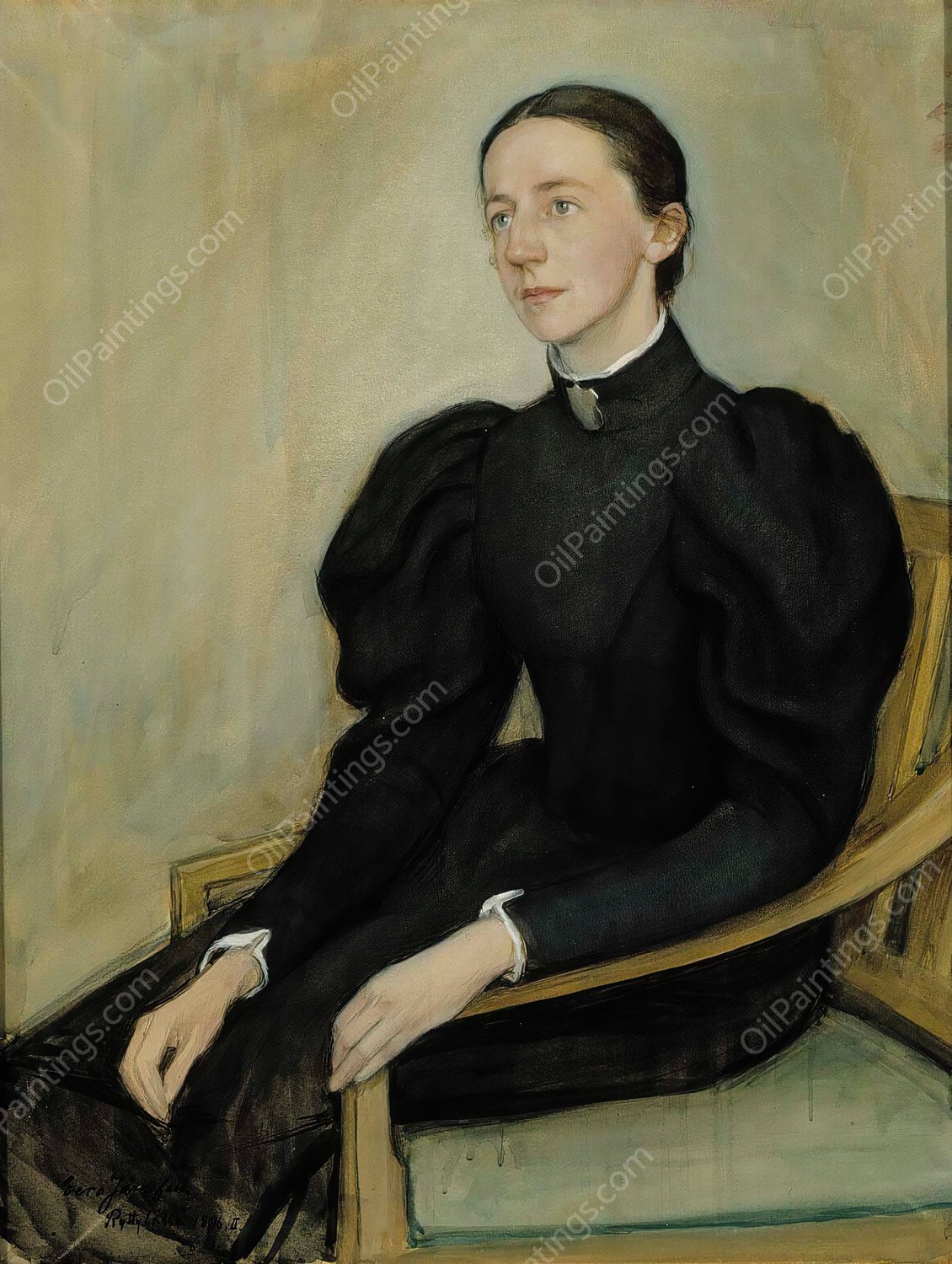 Portrait Of Mathilda Wrede  by Olof Arenius - Hand-Painted Oil Painting Reproduction