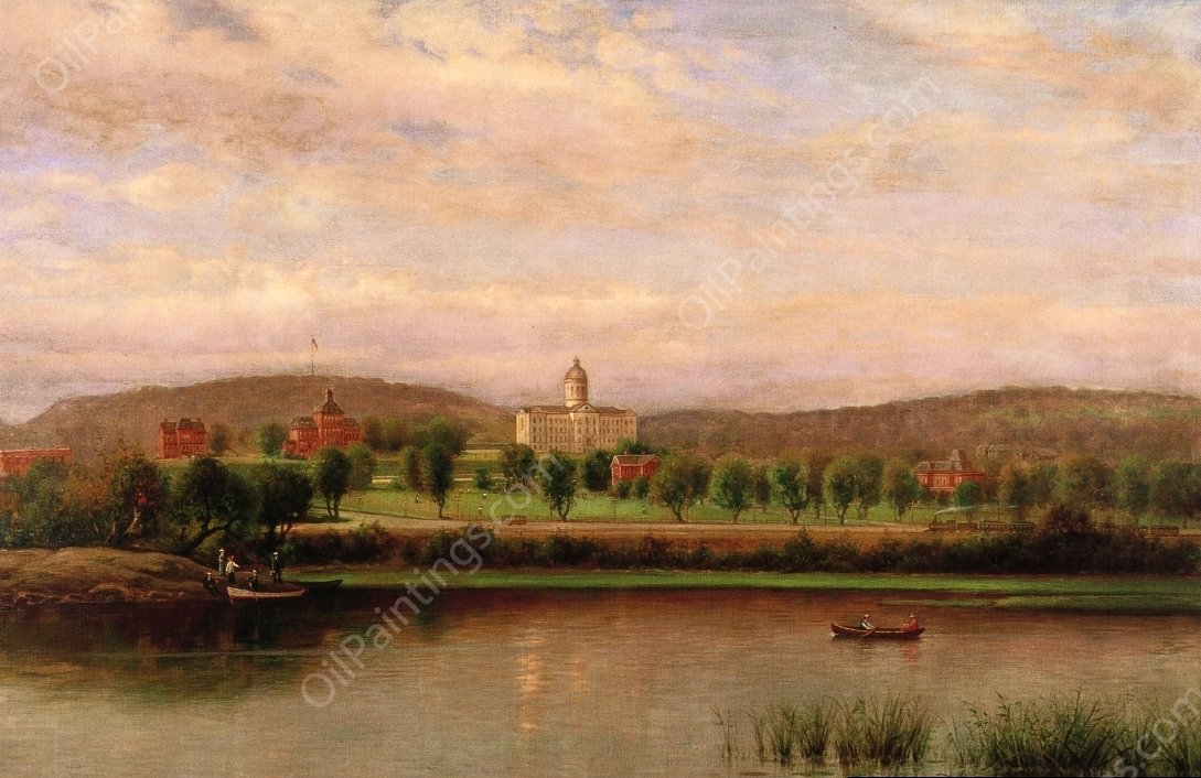 Augustana College in the 1890's by Olof Grafstrom - Hand-Painted Oil Painting Reproduction