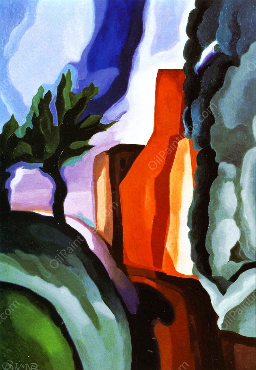 Bend of a Creek, a Mood by Oscar Bluemner - Hand-Painted Oil Painting Reproduction