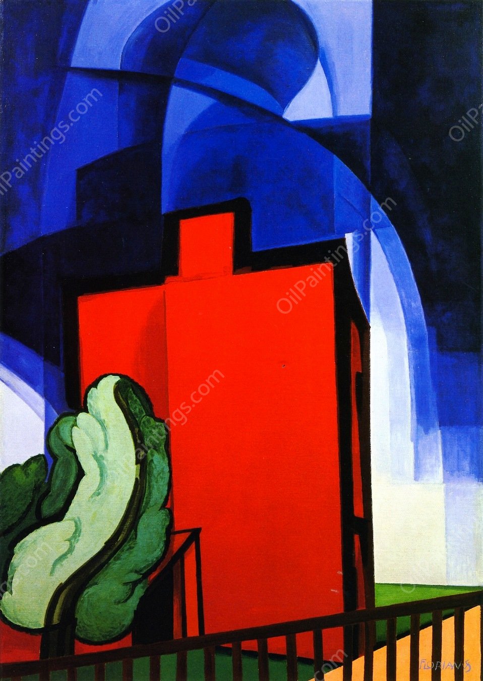 Blue Above by Oscar Bluemner - Hand-Painted Oil Painting Reproduction