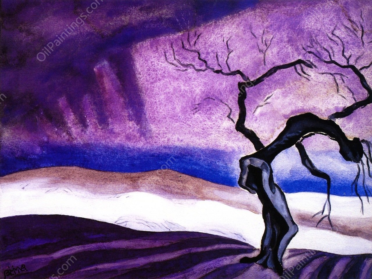 Death by Oscar Bluemner - Hand-Painted Oil Painting Reproduction