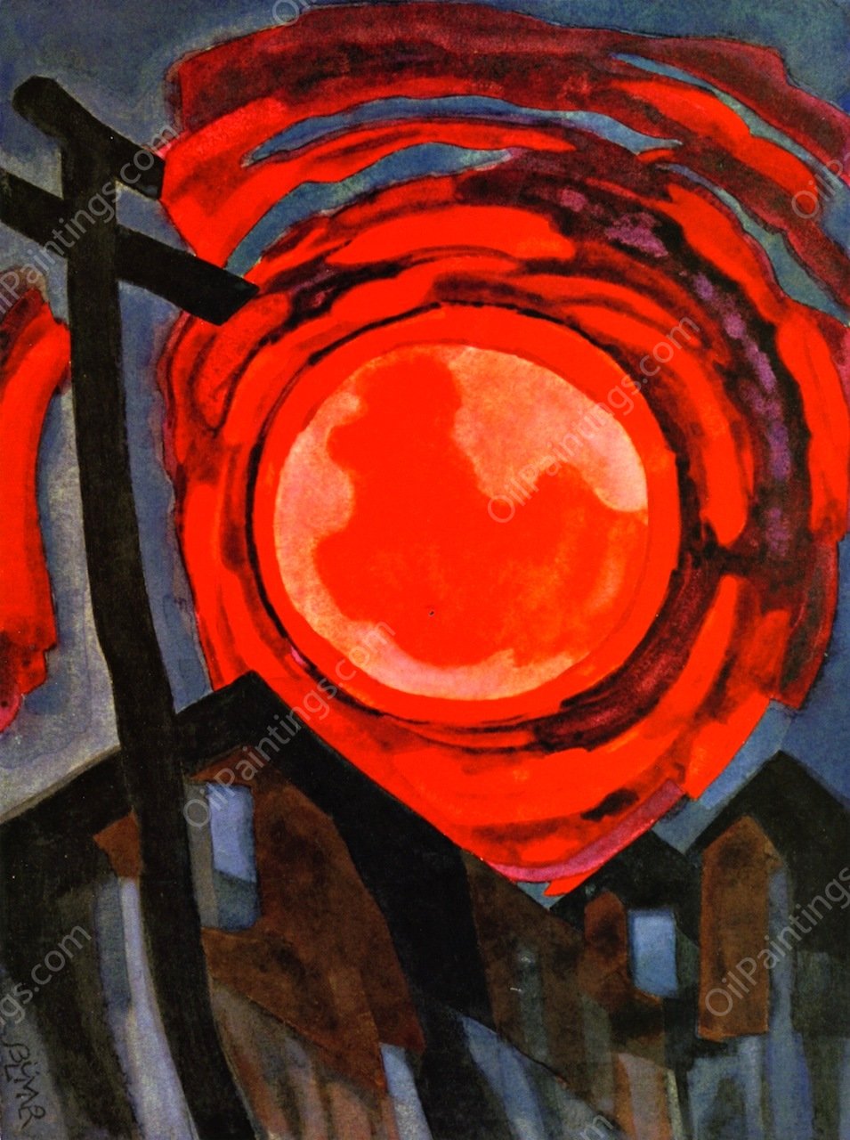 Eye of Fate by Oscar Bluemner - Hand-Painted Oil Painting Reproduction