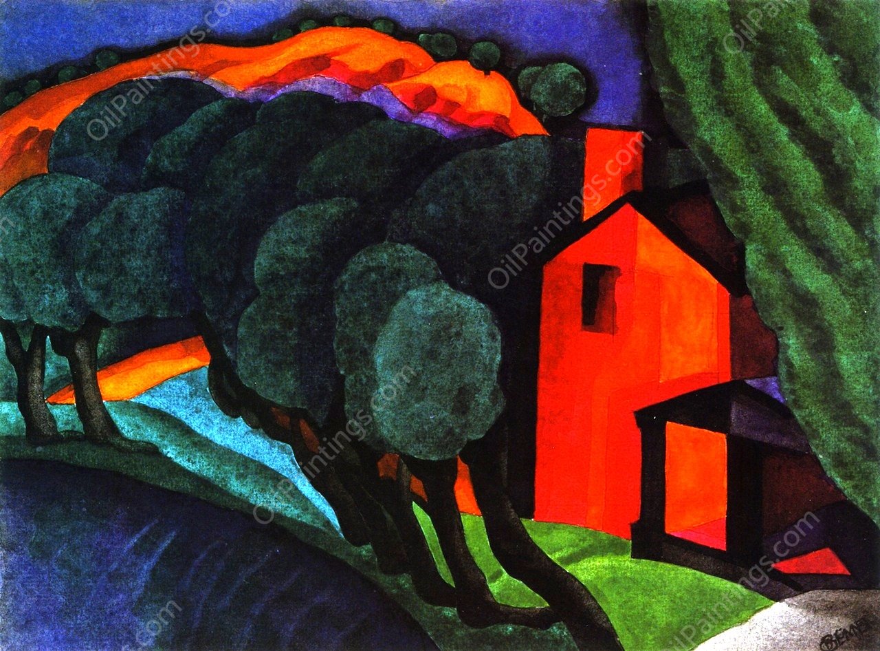 Glowing Night by Oscar Bluemner - Hand-Painted Oil Painting Reproduction