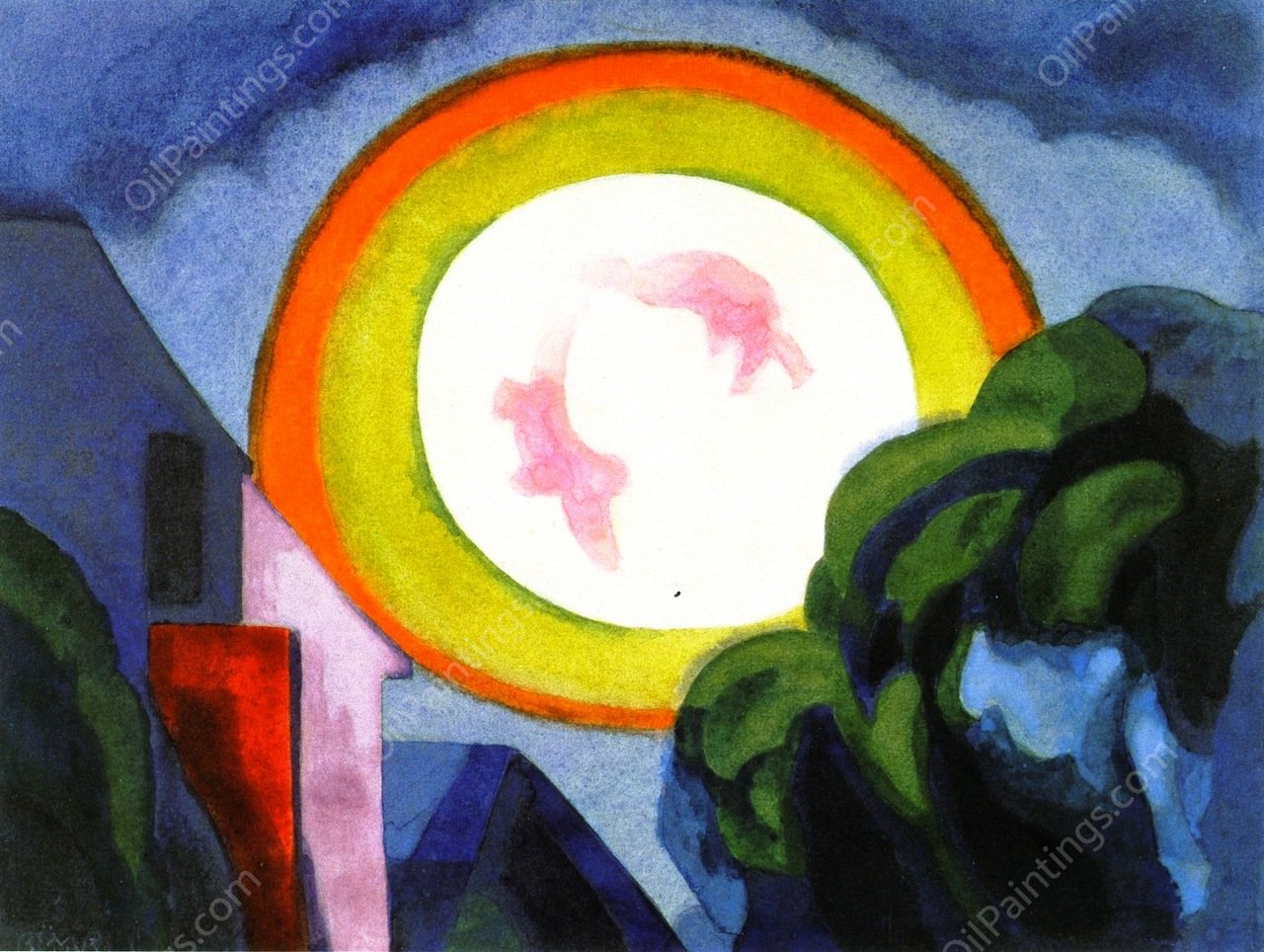 Midsummer Moon by Oscar Bluemner - Hand-Painted Oil Painting Reproduction